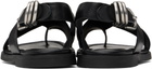 rag & bone Black Gia Leather Crossover Sandals