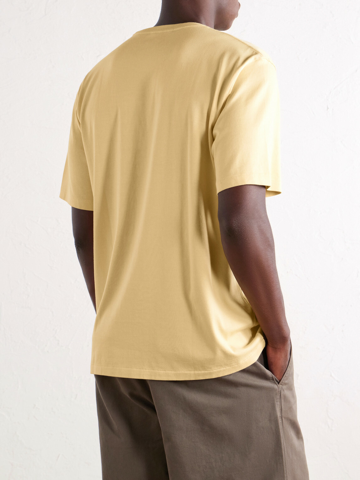 Auralee - Luster Cotton-Jersey T-Shirt - Yellow