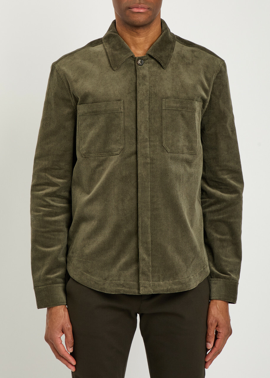 Paige Jace Corduroy Overshirt Khaki