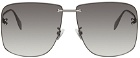 Alexander McQueen Gunmetal Piercing Bridge Sunglasses