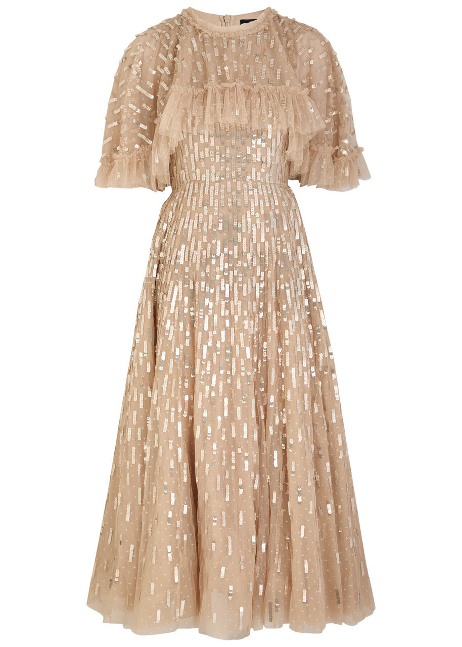 needle and thread beige dress Rent Needle & Thread Beige Dress UK 14