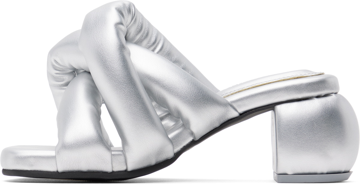 YUME YUME Silver Kitten Sausage Heeled Sandals