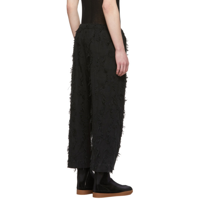 Abasi Rosborough Black Limited Edition Arc Taos Fray Trousers