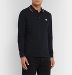 Moncler - Slim-Fit Logo-Appliquéd Cotton-Piqué Polo Shirt - Navy