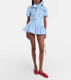 Shushu/Tong Bow-detail gingham cotton top
