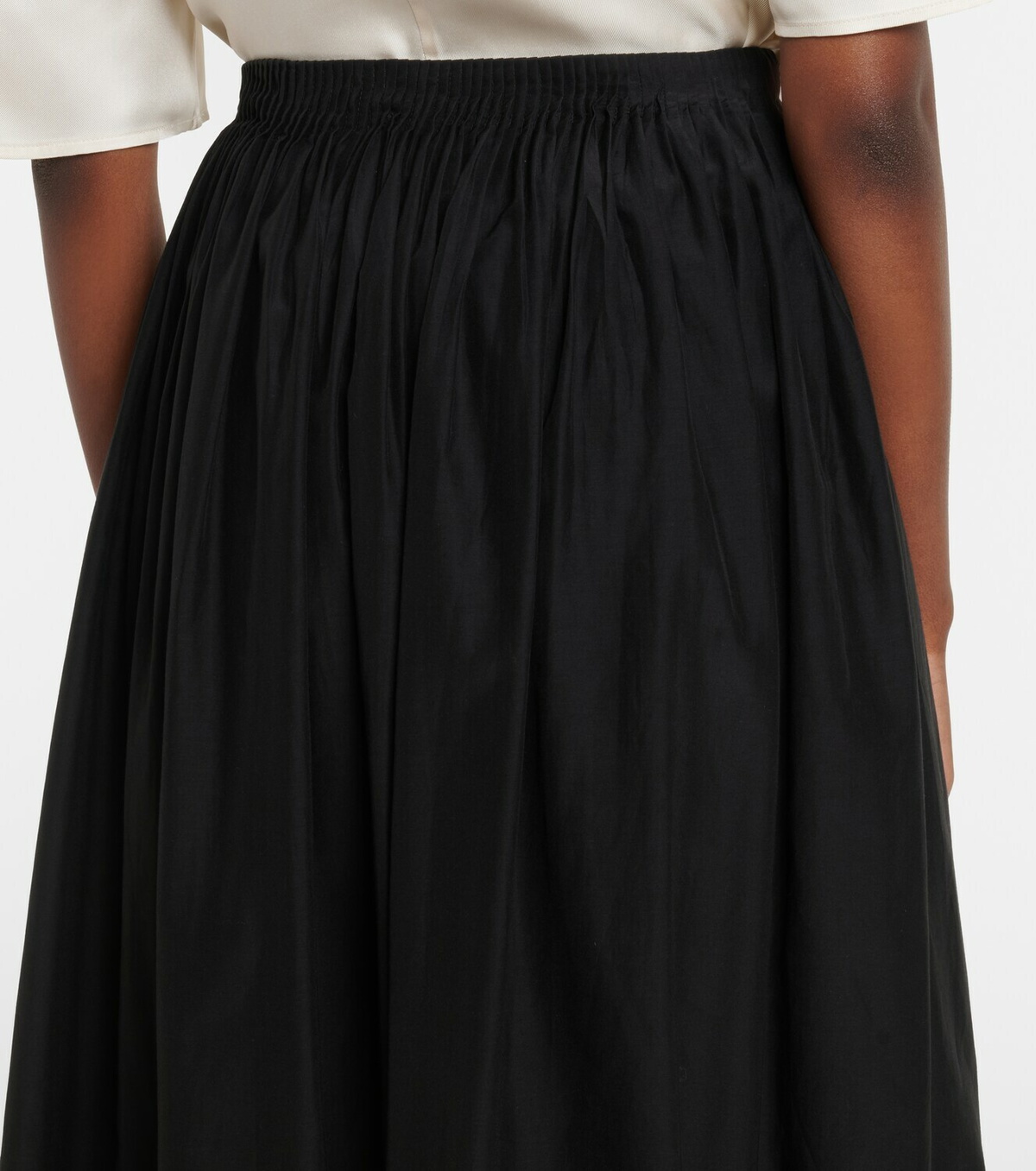Loulou de Saison Naya gathered cotton and silk maxi skirt