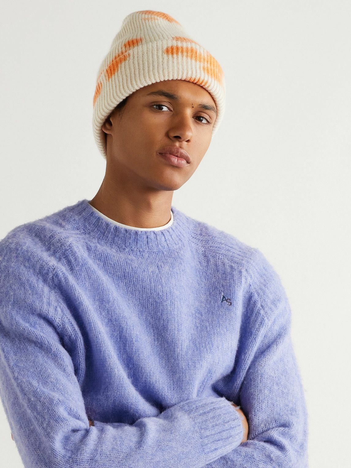 【THE ELDER STATESMAN】tie-dyed ribbed cashmere beanie The Elder Statesman - Tie-Dyed Ribbed Cashmere Beanie The