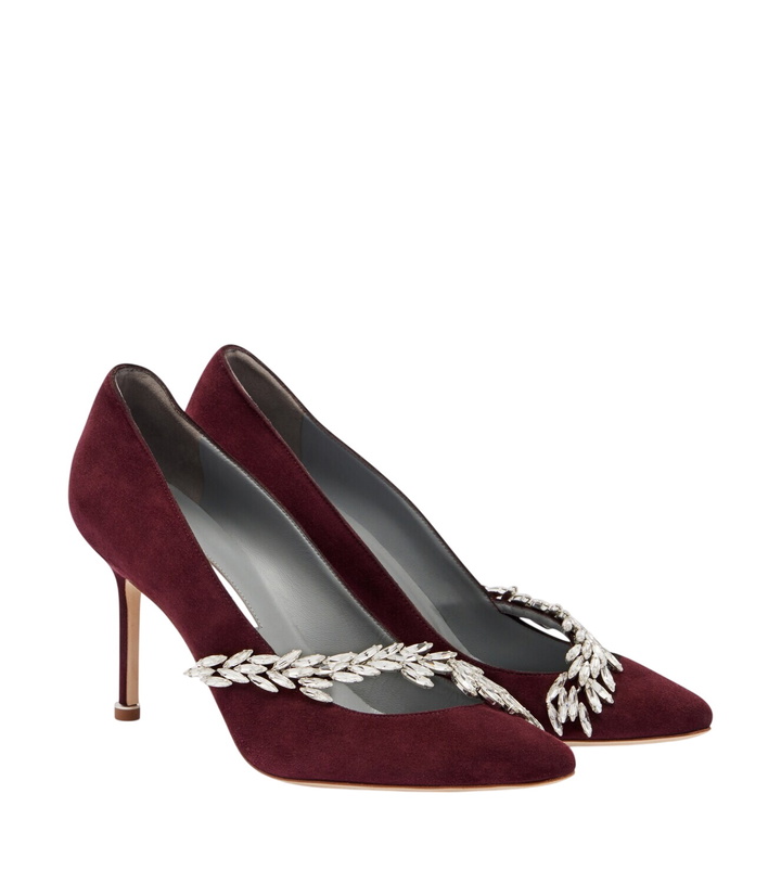 Photo: Balenciaga x Manolo Blahnik embellished suede pumps