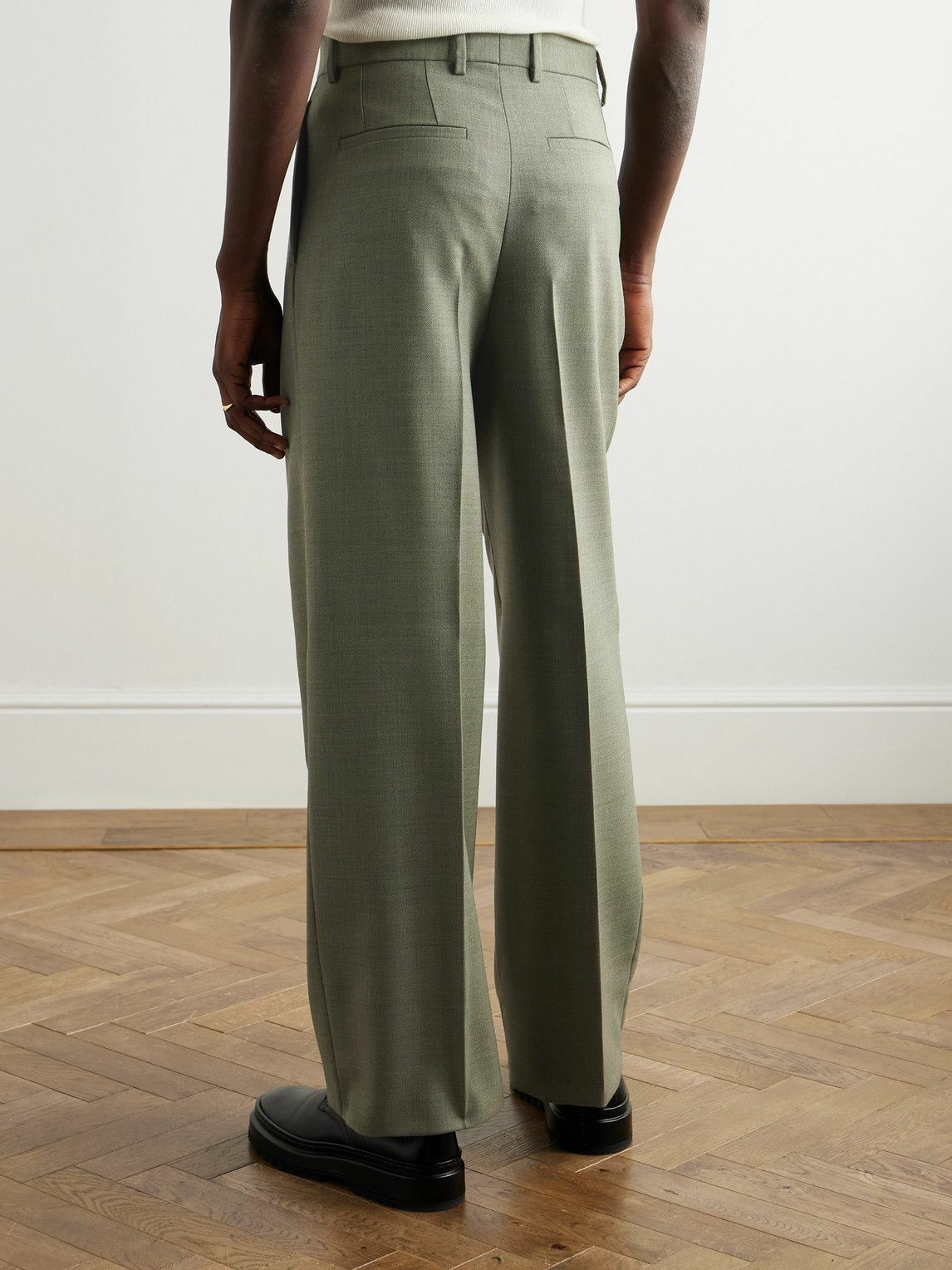 Jil Sander - Wide-Leg Pleated Mohair and Wool-Blend Trousers