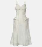 McQueen Peplum silk lace corset dress