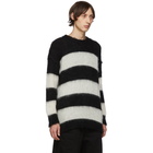 Isabel Benenato Black and White Open Stripe Sweater