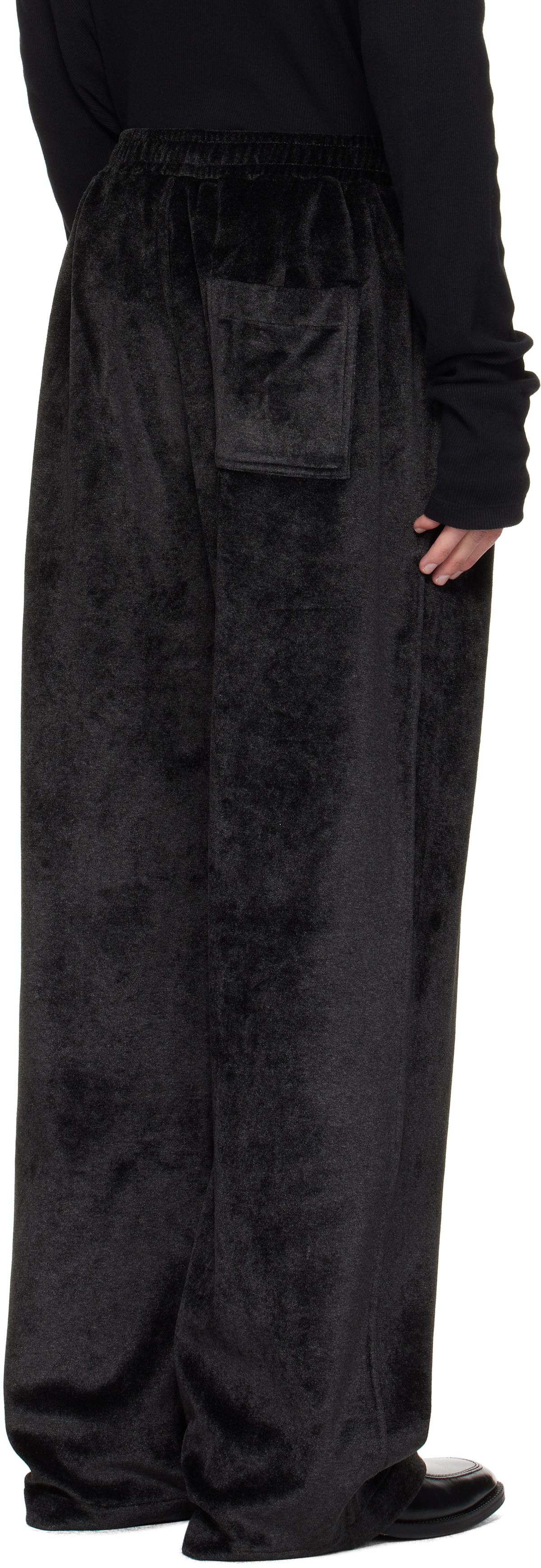 LGN Louis Gabriel Nouchi Black Large Pleats Sweatpants