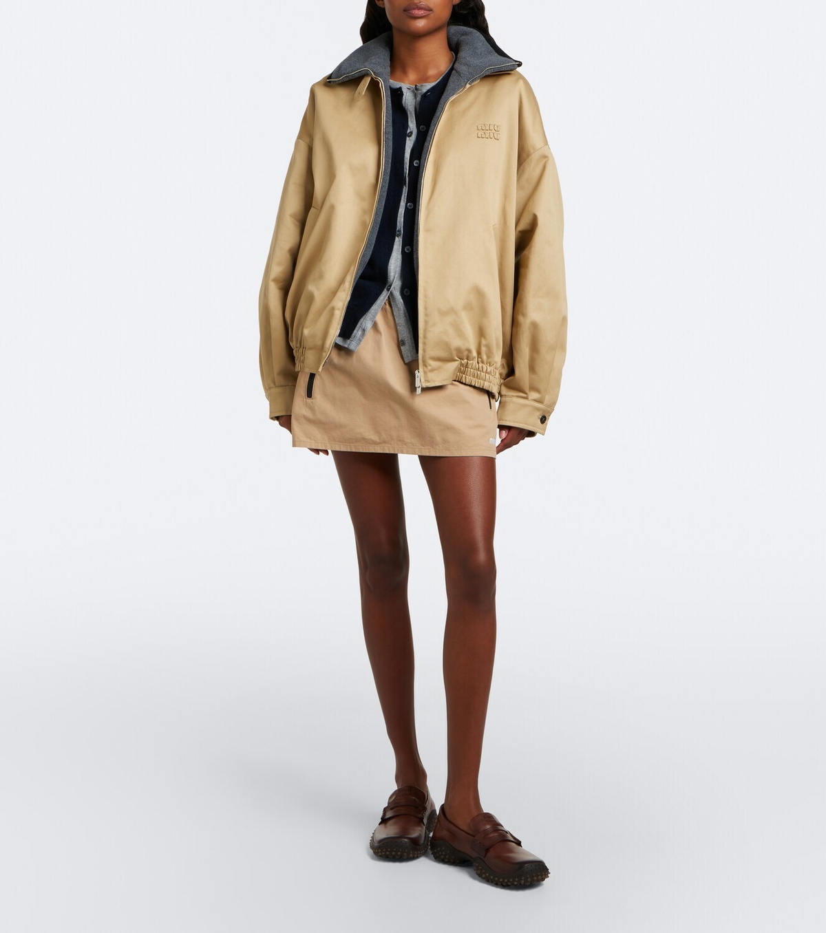 Miu Miu Padded cotton twill blouson jacket