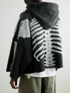 KAPITAL - Frayed Printed Cotton-Jersey Zip-Up Hoodie
