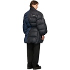 VETEMENTS Blue and Black Puffer Jacket