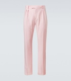 McQueen Silk-trimmed wool and mohair slim pants