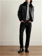 Yves Salomon - Shearling-Trimmed Leather Jacket - Black