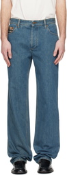 Burberry Blue Check Pocket Jeans