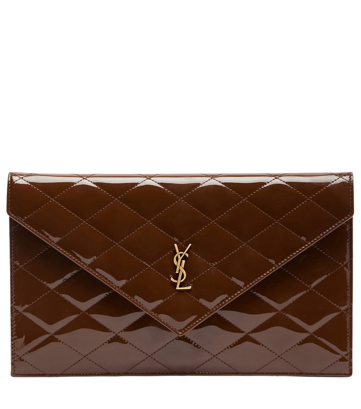 Photo: Saint Laurent Paris quilted patent leather pouch
