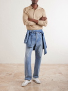SAINT LAURENT - Silk and Cotton-Blend Polo Sweater - Neutrals
