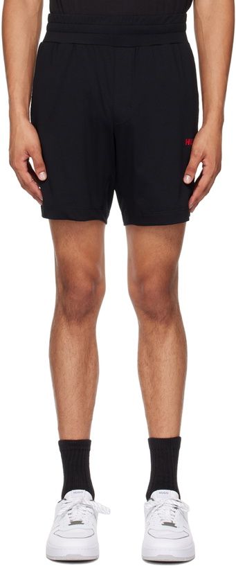 Photo: Hugo Black Printed Logo Shorts