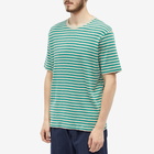 Folk Men's Classic Stripe T-Shirt in Alpine Green/Natural