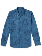 120% - Printed Linen Shirt - Blue