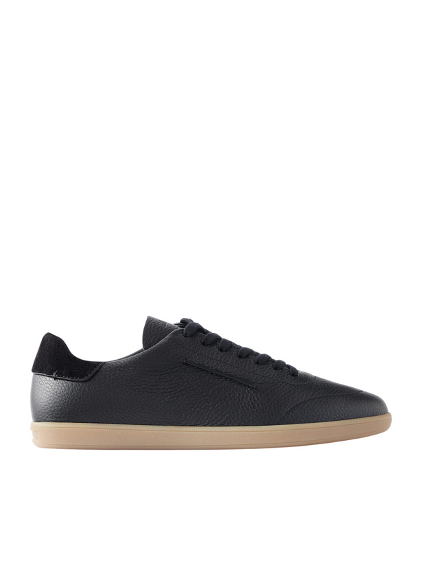 Photo: Zegna - 232 Full-Grain Leather Sneakers - Black