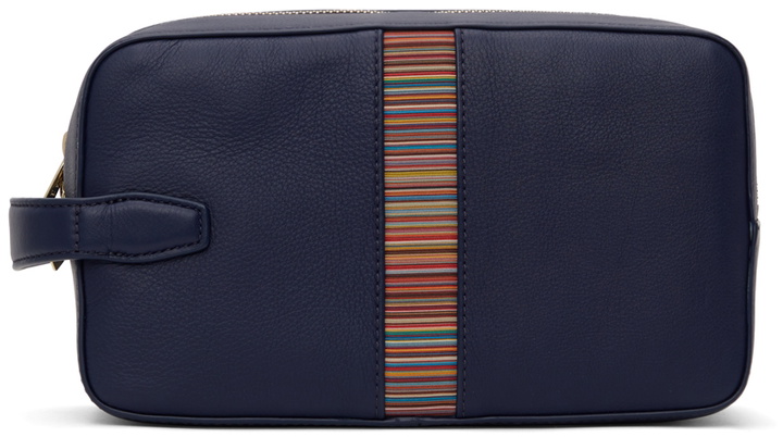 Photo: Paul Smith Navy Signature Stripe Wash Bag