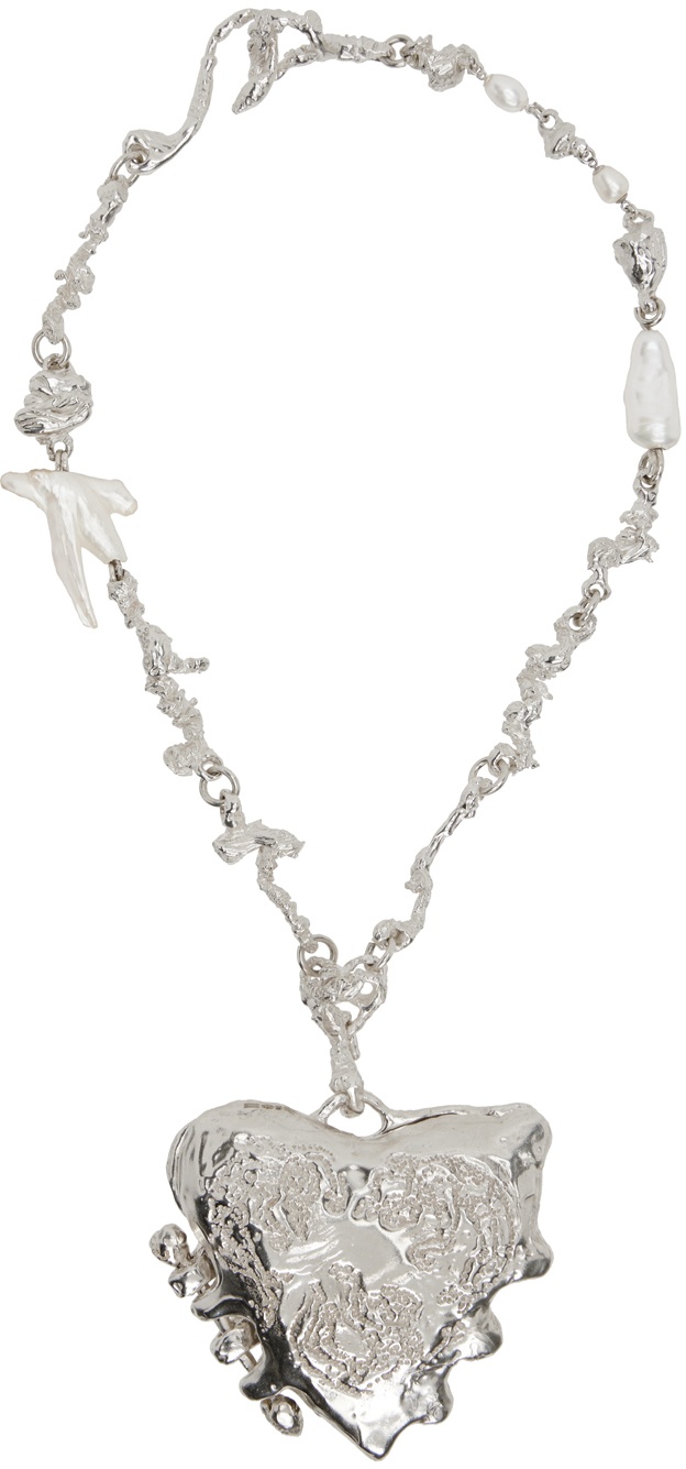Rebekah Kosonen Bide SSENSE Exclusive Silver Love Is A (Large) Thing Physical Necklace
