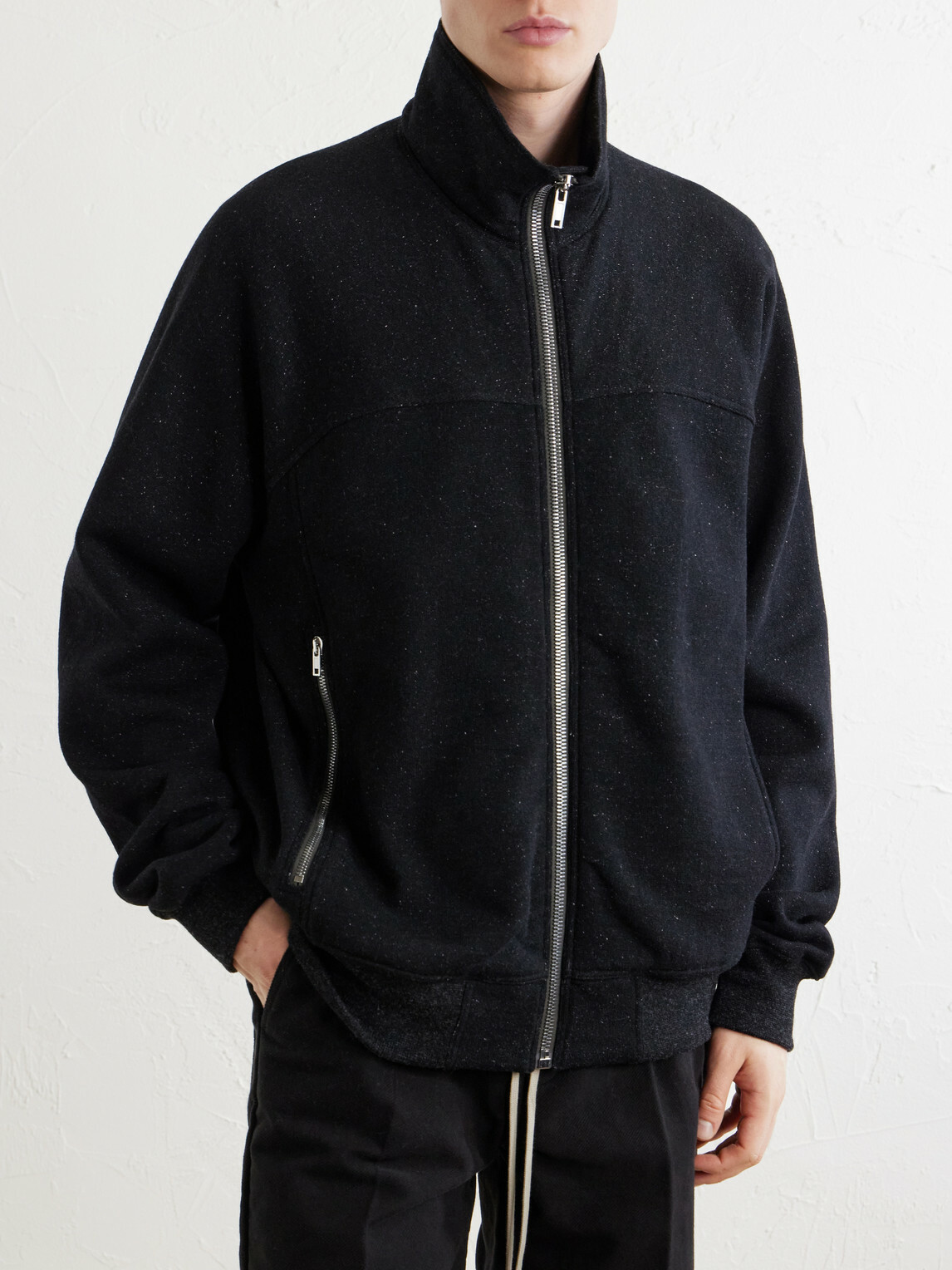 Rick Owens - Wool and Cotton-Blend Zip-Up Sweater - Black