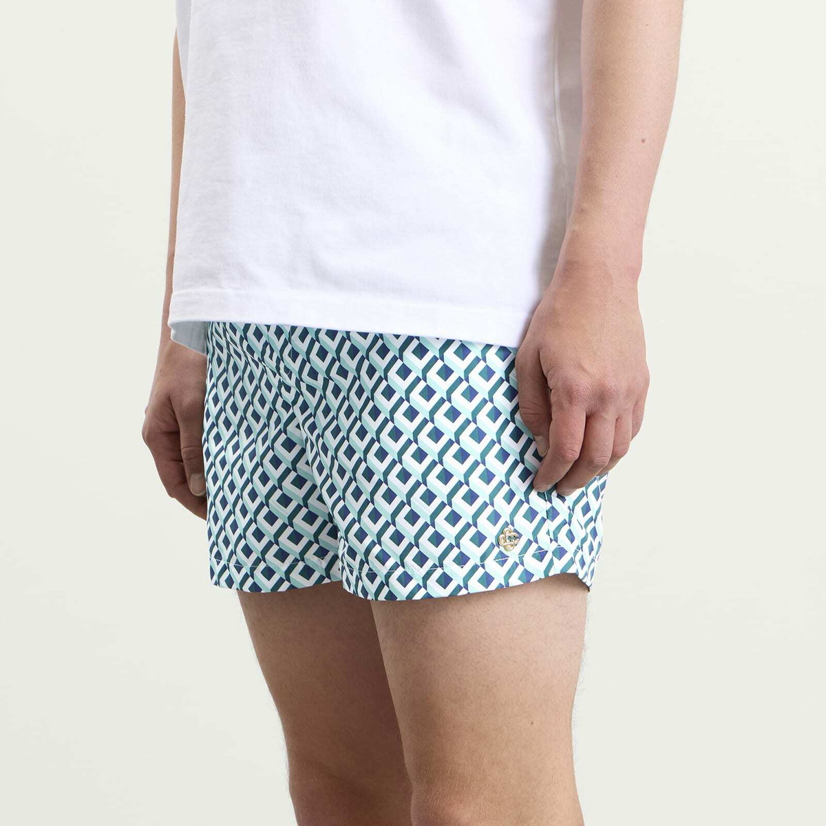 Casablanca Men's Printed Swim Shorts in Green