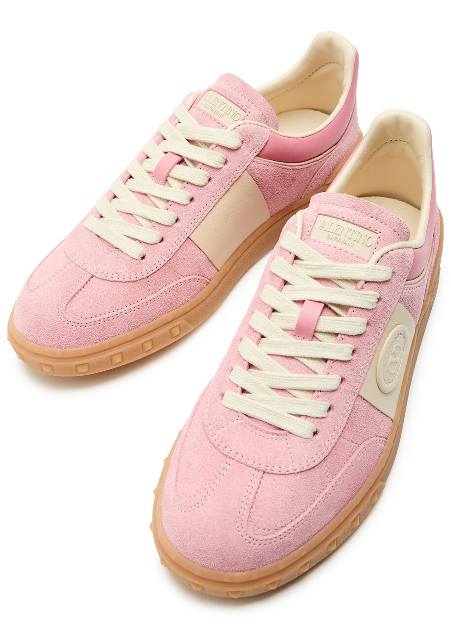 Valentino Garavani Upvillage Panelled Suede Sneakers Pink