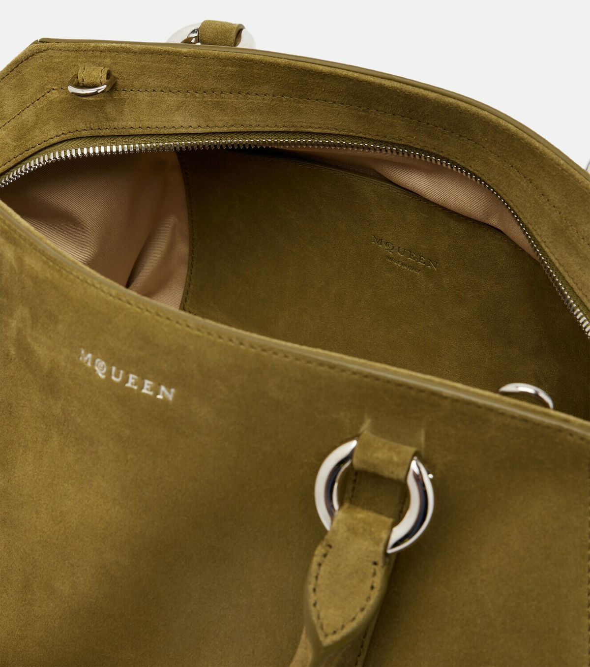 McQueen Farringdon Medium suede tote bag