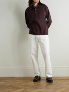 FRAME - Mercerised Cotton-Piqué Polo Shirt - Burgundy