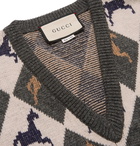 Gucci - Wool-Jacquard Sweater - Gray