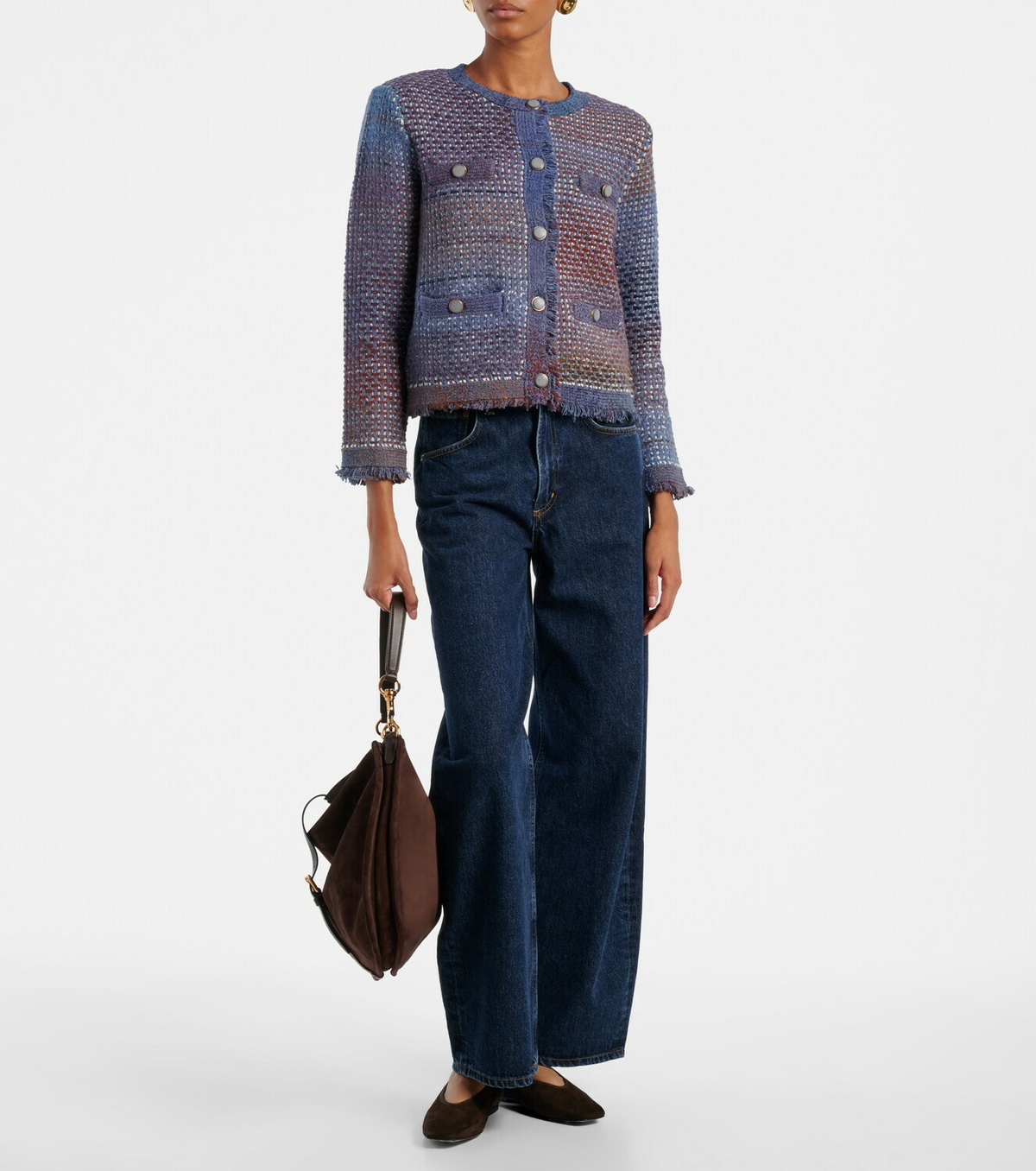 Veronica Beard Fringed cotton-blend cardigan