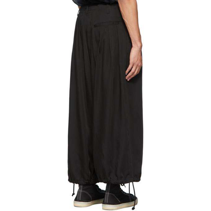 Yohji Yamamoto Black Cupro Balloon Trousers Yohji Yamamoto