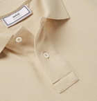 AMI - Logo-Appliquéd Cotton-Pique Polo Shirt - Neutrals