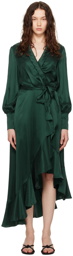 ZIMMERMANN Green Wrap Midi Dress