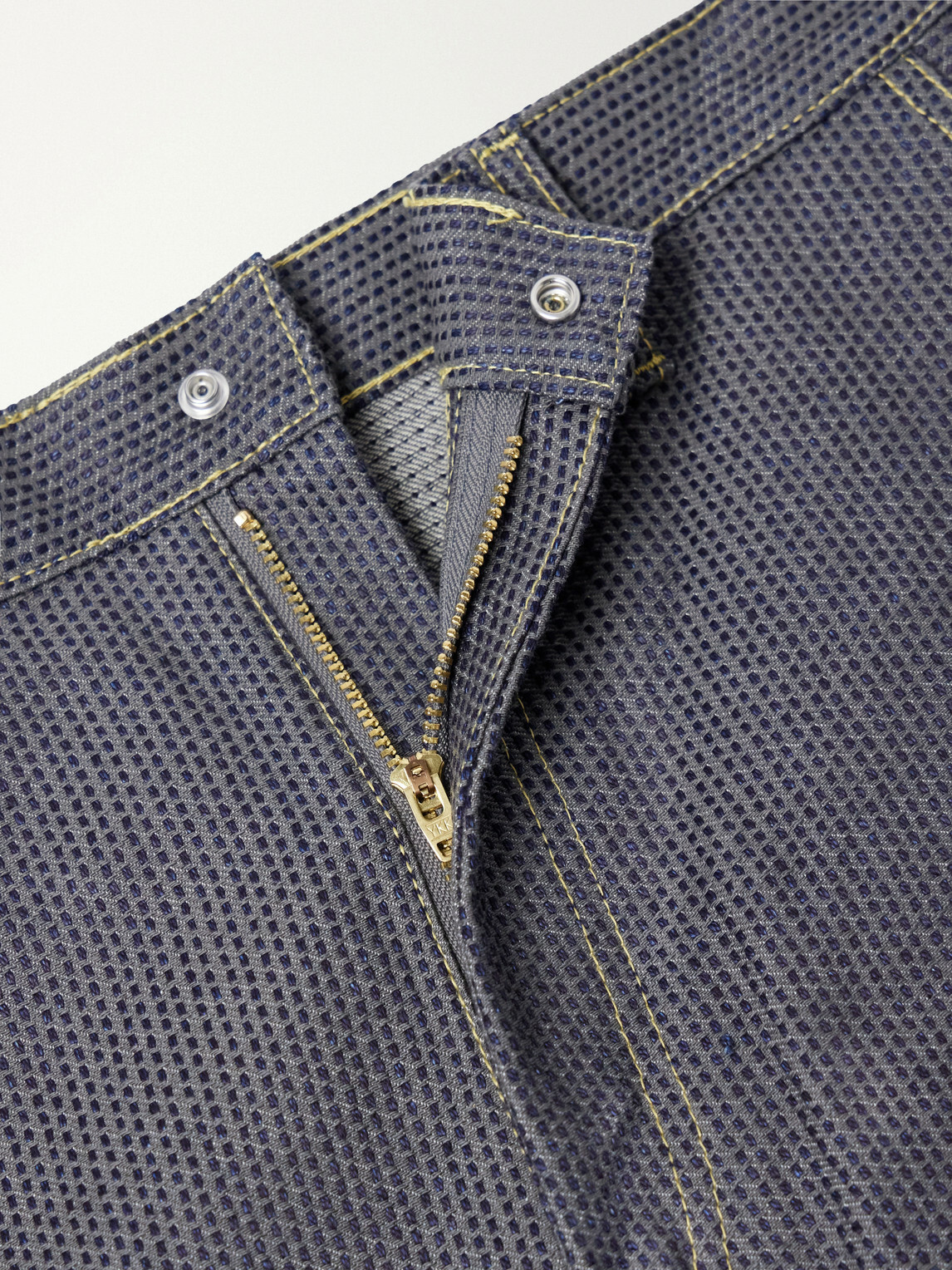 KAPITAL - Straight-Leg Cotton-Jacquard Trousers - Blue
