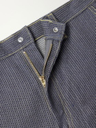 KAPITAL - Straight-Leg Cotton-Jacquard Trousers - Blue