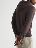 TOM FORD - Garment-Dyed Cotton-Jersey Zip-Up Hoodie - Brown