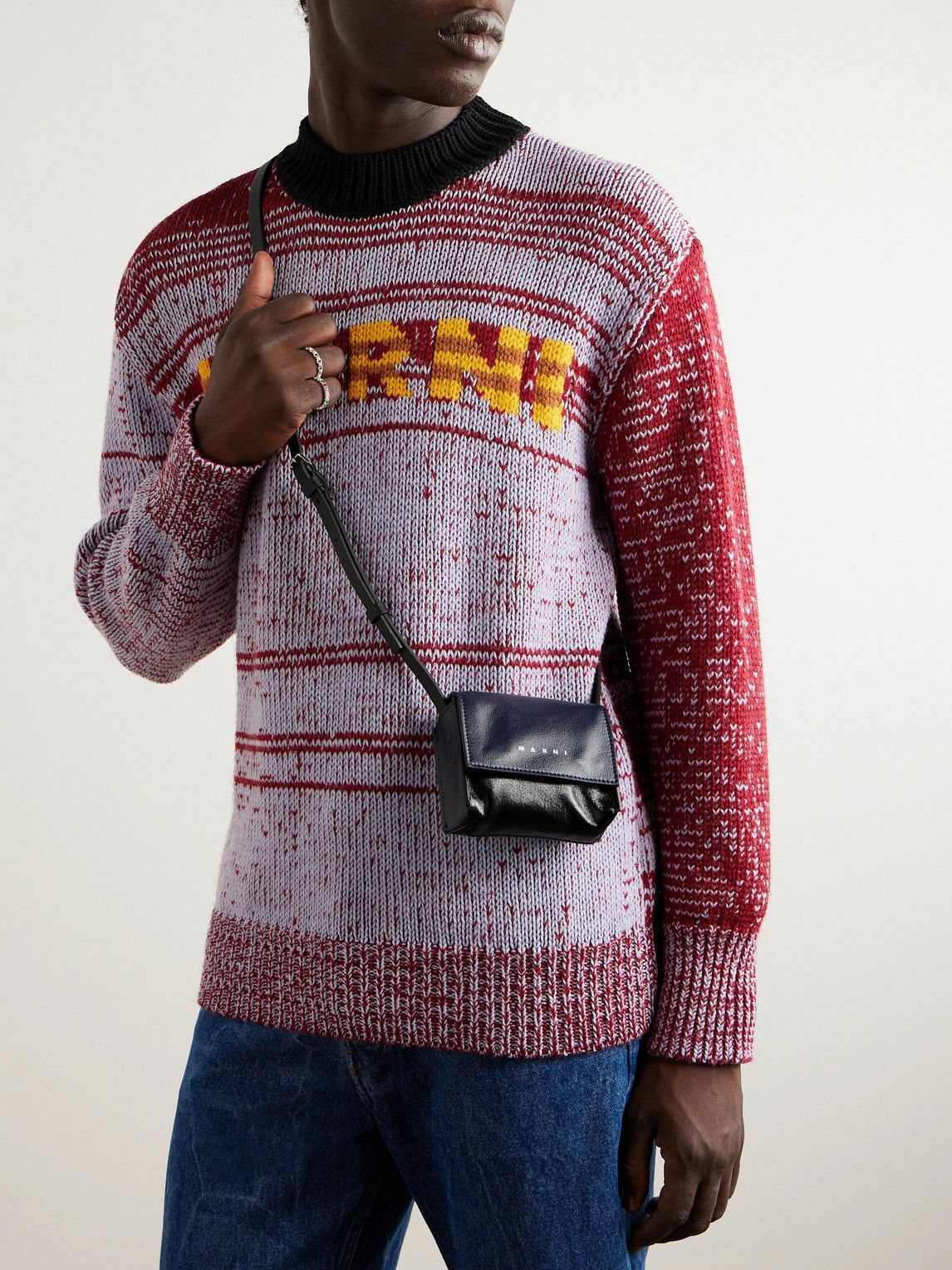 Marni ColourBlock Leather Messenger Bag Marni