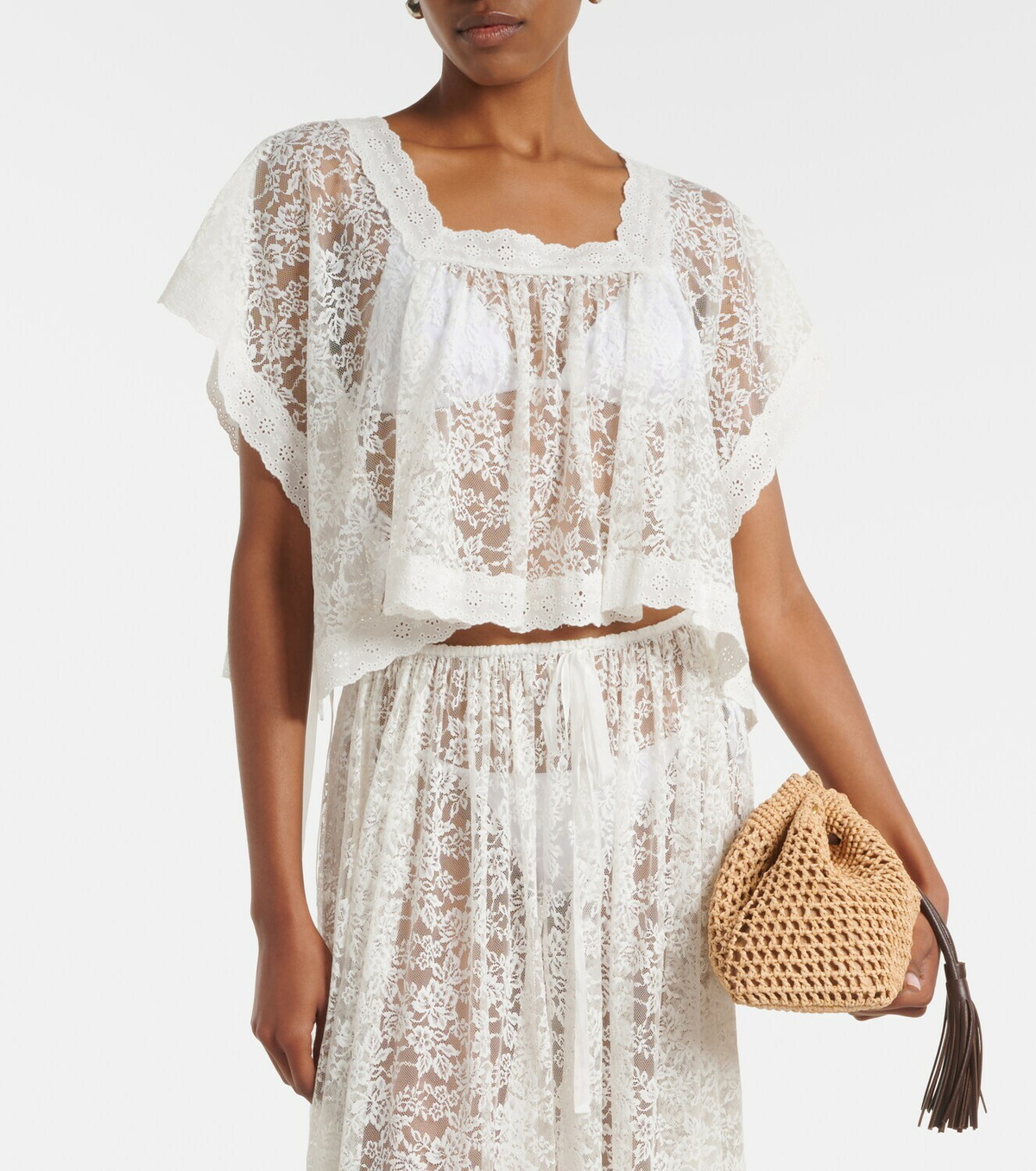 Dôen Vennette cropped lace top