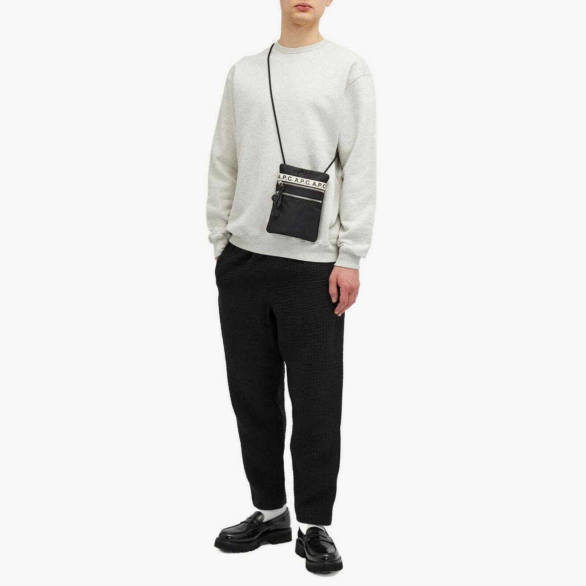 Foret Men's Noon Crew Sweater in Snow Melange