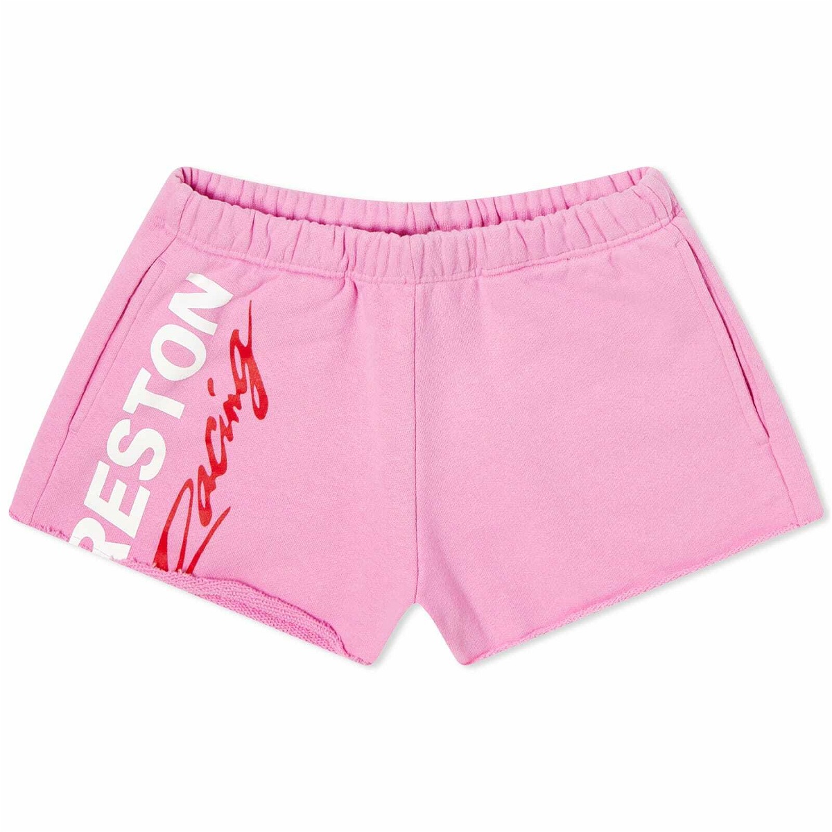 Heron Preston Women's Preston Racing Logo Shorts in Pink Heron Preston