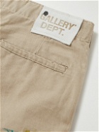 Gallery Dept. - Ricky Straight-Leg Distressed Cotton-Twill Shorts - Neutrals