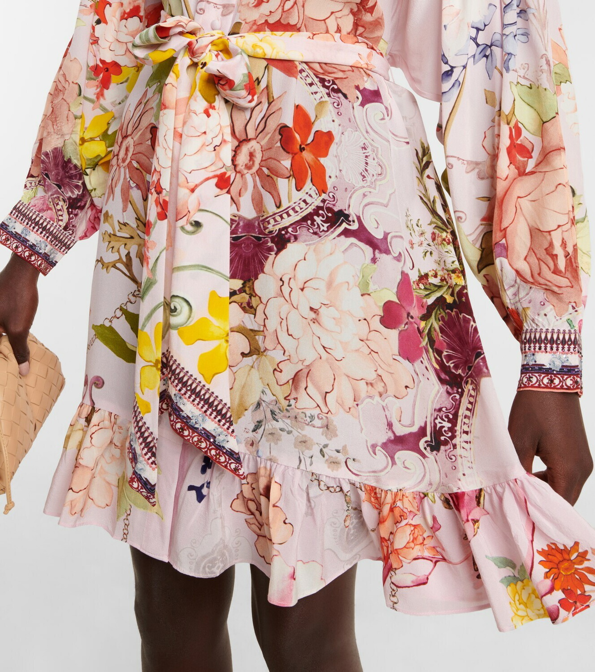 Camilla - Floral Appliqué Ruffle Mini Dress