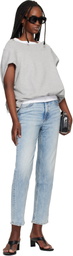 rag & bone Blue Harlow Ankle Straight Jeans